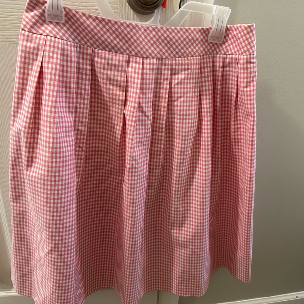Brooks Brothers pink and white gingham skirt